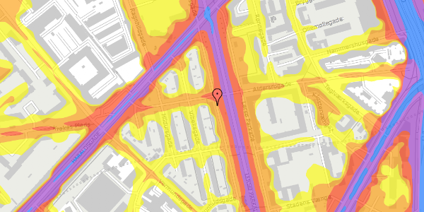 Trafikstøjkort på Lersø Parkallé 51, st. 4, 2100 København Ø