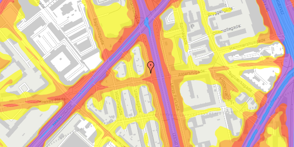 Trafikstøjkort på Lersø Parkallé 53, kl. , 2100 København Ø