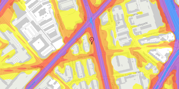 Trafikstøjkort på Lersø Parkallé 57, st. th, 2100 København Ø