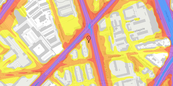 Trafikstøjkort på Lersø Parkallé 61, st. th, 2100 København Ø