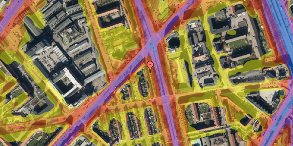 Trafikstøjkort på Lersø Parkallé 61, 1. tv, 2100 København Ø