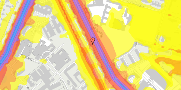 Trafikstøjkort på Lersø Parkallé 135, 1. tv, 2100 København Ø