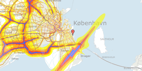 Trafikstøjkort på Liden Gunvers Vej 21, 1. , 2300 København S