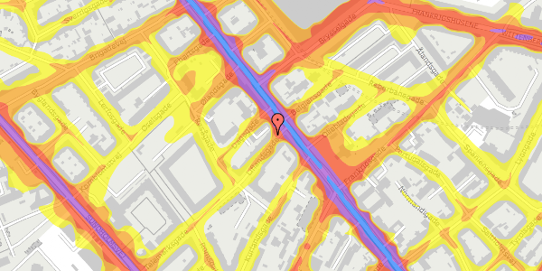 Trafikstøjkort på Liflandsgade 2, st. 1, 2300 København S