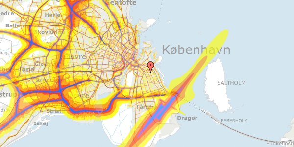 Trafikstøjkort på Lillegrund 10A, 1. th, 2300 København S