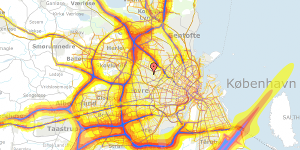 Trafikstøjkort på Lilliendalsvej 16, 2700 Brønshøj