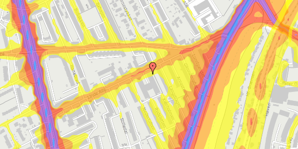 Trafikstøjkort på Linde Allé 33, st. 16, 2720 Vanløse