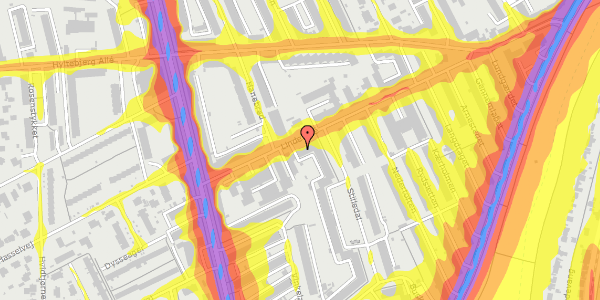 Trafikstøjkort på Linde Allé 43, 2. th, 2720 Vanløse