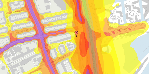 Trafikstøjkort på Lindenovsgade 19, 4. th, 2100 København Ø