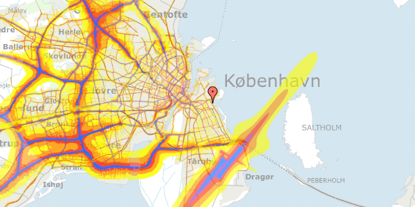 Trafikstøjkort på Lindgreens Allé 4, 1. , 2300 København S