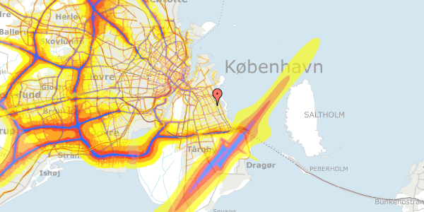 Trafikstøjkort på Livornovej 20, 2300 København S