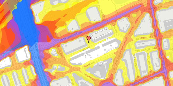 Trafikstøjkort på Livøgade 9, st. th, 2100 København Ø