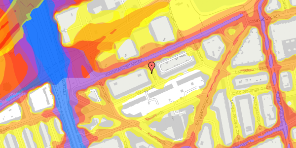 Trafikstøjkort på Livøgade 11, st. th, 2100 København Ø