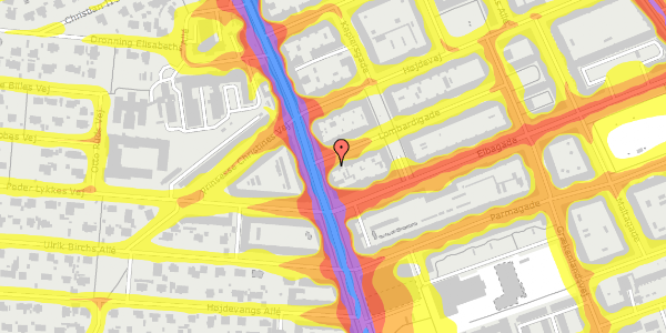 Trafikstøjkort på Lombardigade 2, 1. tv, 2300 København S