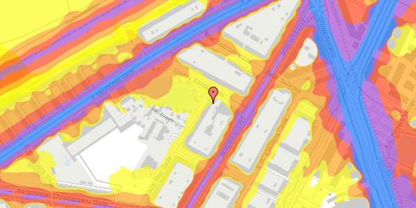 Trafikstøjkort på Louis Pios Gade 3, 1. th, 2450 København SV