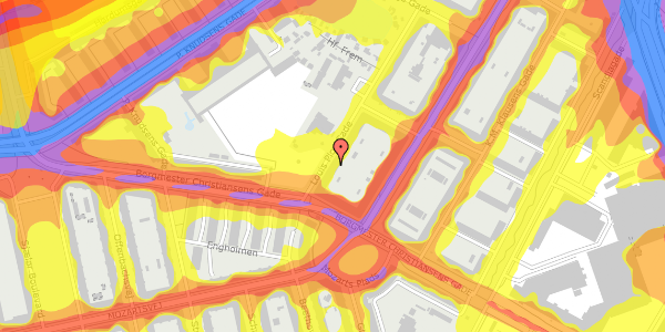 Trafikstøjkort på Louis Pios Gade 27, 2. tv, 2450 København SV