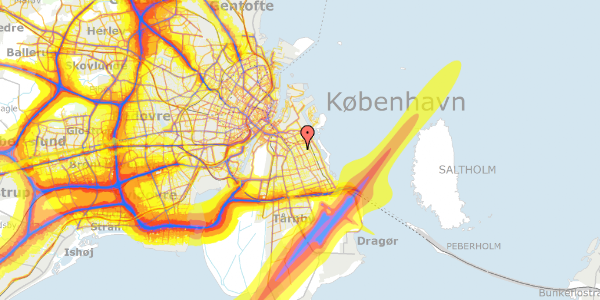 Trafikstøjkort på Luganovej 20, 2300 København S