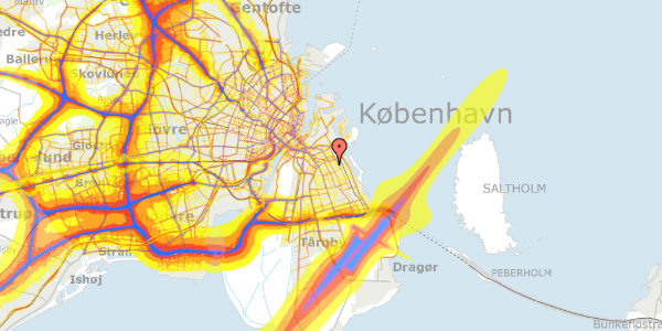 Trafikstøjkort på Luganovej 21, 1. , 2300 København S