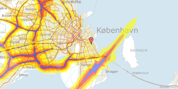 Trafikstøjkort på Luganovej 24, 2300 København S