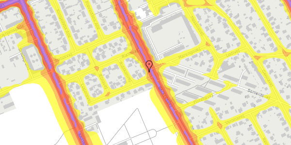 Trafikstøjkort på Luganovej 25, 2300 København S