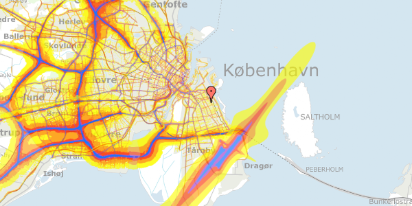 Trafikstøjkort på Luganovej 30, st. th, 2300 København S