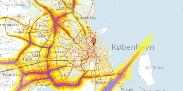 Trafikstøjkort på Lundsgade 6, 1. , 2100 København Ø