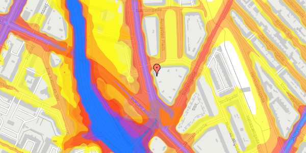 Trafikstøjkort på Lundtoftegade 8, 1. th, 2200 København N