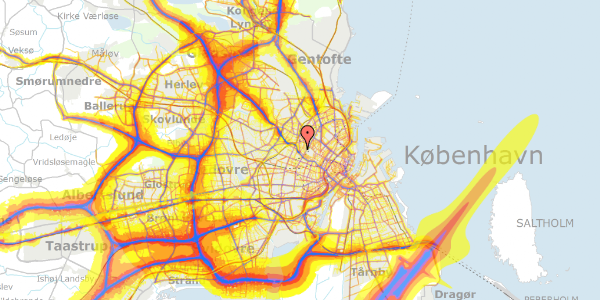 Trafikstøjkort på Lundtoftegade 10, 1. th, 2200 København N