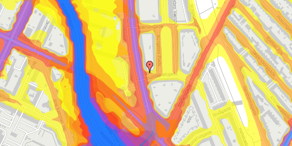 Trafikstøjkort på Lundtoftegade 12, st. th, 2200 København N