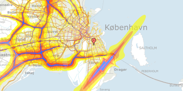 Trafikstøjkort på Lygtemagerstien 13, 3. tv, 2300 København S