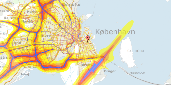 Trafikstøjkort på Lyneborggade 18, st. tv, 2300 København S