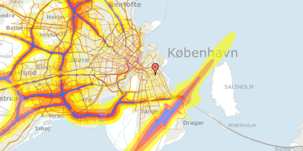 Trafikstøjkort på Lynettevej 1, 4. th, 2300 København S