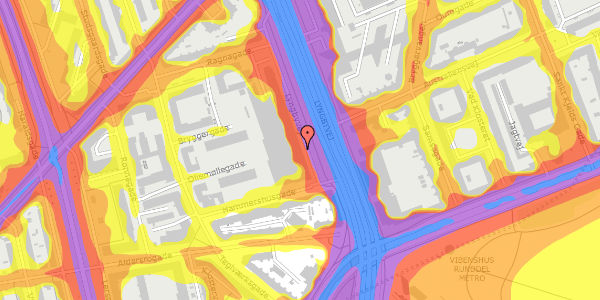 Trafikstøjkort på Lyngbyvej 11, st. , 2100 København Ø