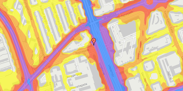 Trafikstøjkort på Lyngbyvej 19, 1. 6, 2100 København Ø