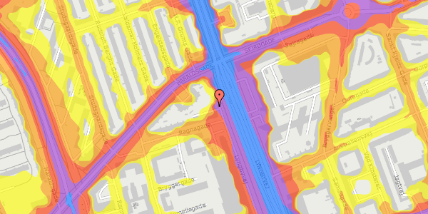 Trafikstøjkort på Lyngbyvej 21, 2100 København Ø