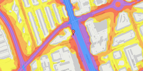 Trafikstøjkort på Lyngbyvej 23, 2100 København Ø