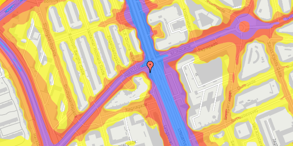 Trafikstøjkort på Lyngbyvej 39, 2100 København Ø