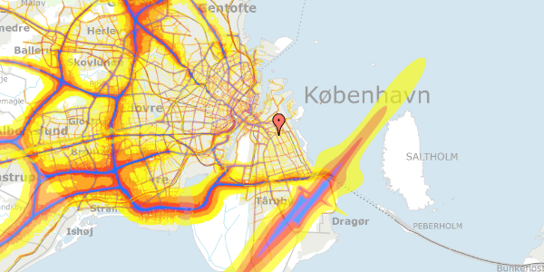 Trafikstøjkort på Lyongade 18, 1. tv, 2300 København S