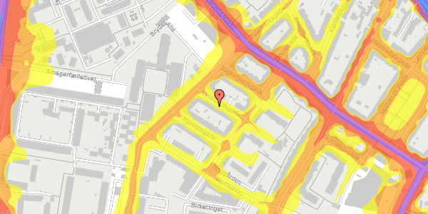 Trafikstøjkort på Lysefjordsgade 7, 4. tv, 2300 København S