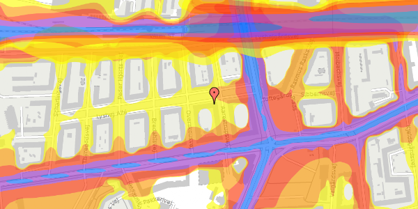 Trafikstøjkort på Lyshøj Allé 7, 3. th, 2500 Valby