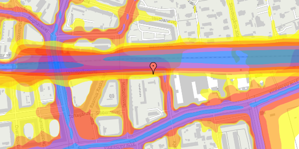 Trafikstøjkort på Lyshøjgårdsvej 23, 1. tv, 2500 Valby