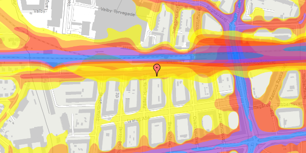 Trafikstøjkort på Lyshøjgårdsvej 69, st. th, 2500 Valby