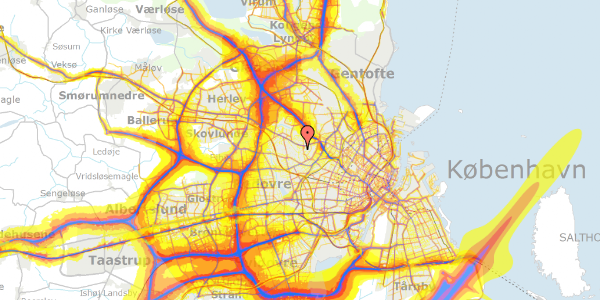 Trafikstøjkort på Lystrupvej 13, 2700 Brønshøj