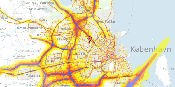 Trafikstøjkort på Lystrupvej 15, 2700 Brønshøj