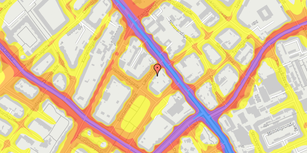 Trafikstøjkort på Lærdalsgade 3, 2. th, 2300 København S