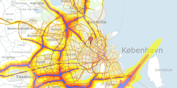 Trafikstøjkort på Lærkevej 12, 3. tv, 2400 København NV