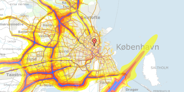 Trafikstøjkort på Læssøesgade 5A, 1. , 2200 København N