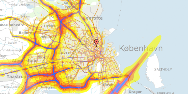 Trafikstøjkort på Læssøesgade 11B, st. , 2200 København N