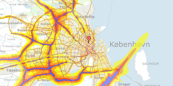 Trafikstøjkort på Læssøesgade 18A, 1. th, 2200 København N