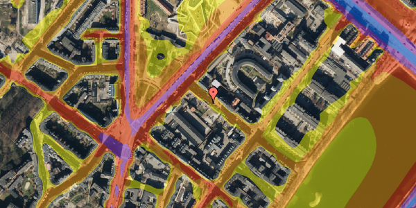 Trafikstøjkort på Læssøesgade 19, 2. th, 2200 København N